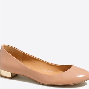 J Crew Lilly  metallic-heel patent ballet flats size 7 1/2